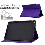 For Amazon Fire Max 11 2023 Embossed Tower Flip Smart Leather Tablet Case(Purple)