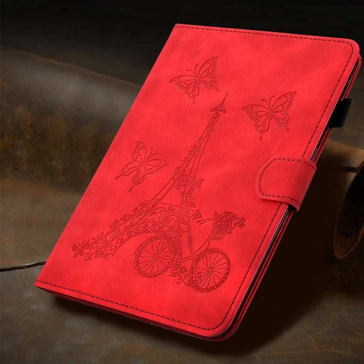 For Amazon Fire Max 11 2023 Embossed Tower Flip Smart Leather Tablet Case(Red)
