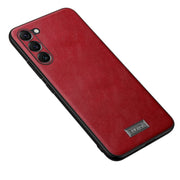 For Samsung Galaxy S24+ 5G SULADA Shockproof TPU Hybrid Handmade Leather Phone Case(Red)