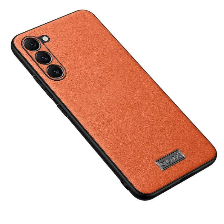 For Samsung Galaxy S24+ 5G SULADA Shockproof TPU Hybrid Handmade Leather Phone Case(Orange)