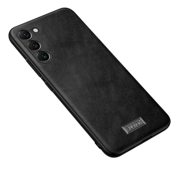 For Samsung Galaxy S24 5G SULADA Shockproof TPU Hybrid Handmade Leather Phone Case(Black)