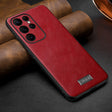 For Samsung Galaxy S25 Ultra 5G SULADA Shockproof TPU Hybrid Handmade Leather Phone Case(Red) - free shipping - PMC Jewellery - Order now!