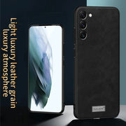 For Samsung Galaxy S24+ 5G SULADA Shockproof TPU Hybrid Handmade Leather Phone Case(Brown)
