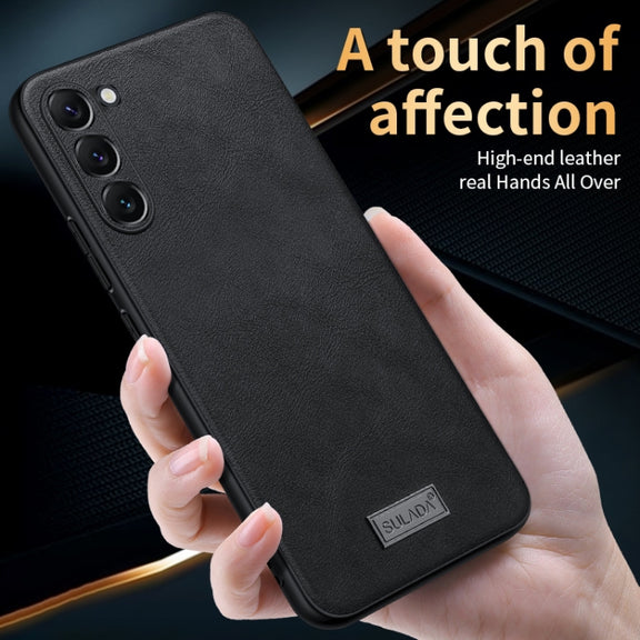 For Samsung Galaxy S24 5G SULADA Shockproof TPU Hybrid Handmade Leather Phone Case(Green)