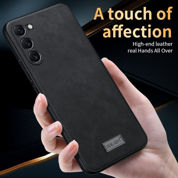 For Samsung Galaxy S24 5G SULADA Shockproof TPU Hybrid Handmade Leather Phone Case(Green)