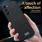 For Samsung Galaxy S24 5G SULADA Shockproof TPU Hybrid Handmade Leather Phone Case(Brown)