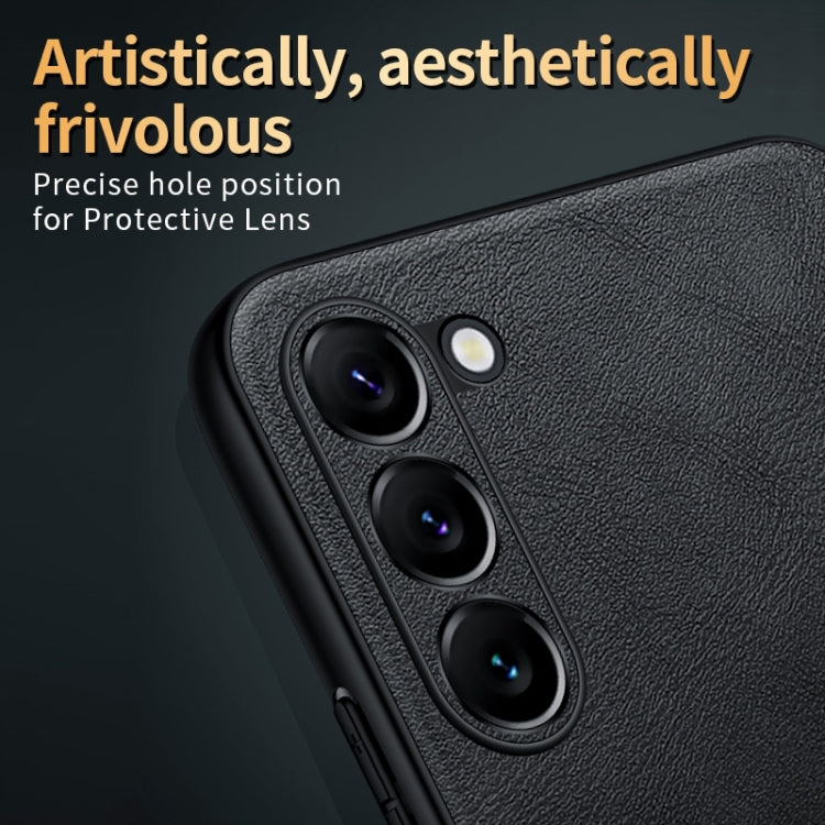For Samsung Galaxy S24 5G SULADA Shockproof TPU Hybrid Handmade Leather Phone Case(Orange)