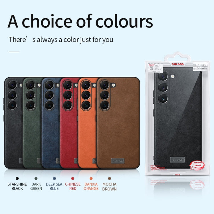 For Samsung Galaxy S24+ 5G SULADA Shockproof TPU Hybrid Handmade Leather Phone Case(Red)