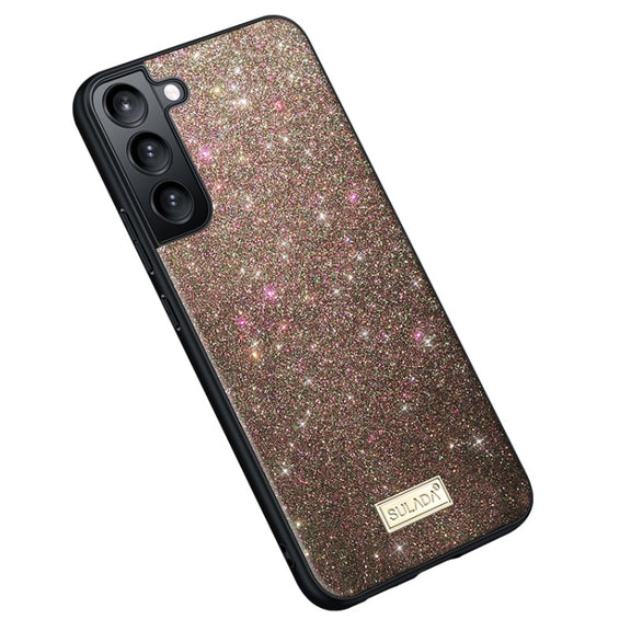 For Samsung Galaxy S24 5G SULADA Glittery TPU Hybrid Handmade Leather Phone Case(Colorful)