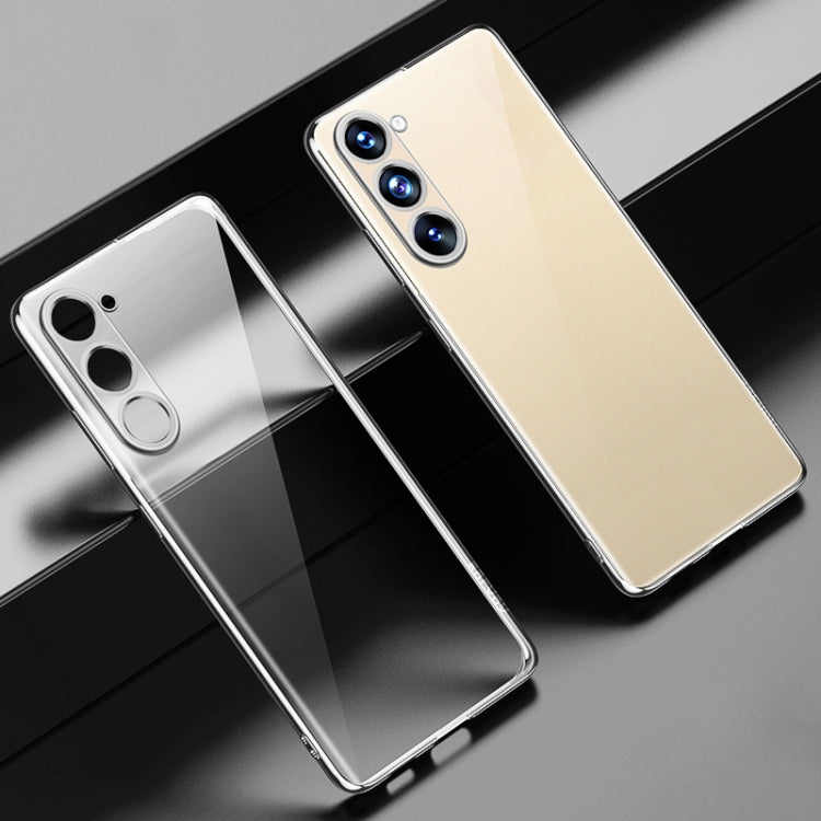 For Samsung Galaxy S23+ 5G SULADA Shockproof Plating TPU Transparent Phone Case(Silver)