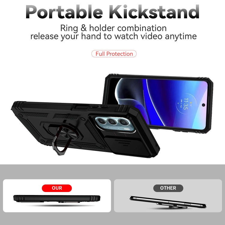 For Motorola Moto G Stylus 5G 2022 Sliding Camshield Holder Phone Case(Black)