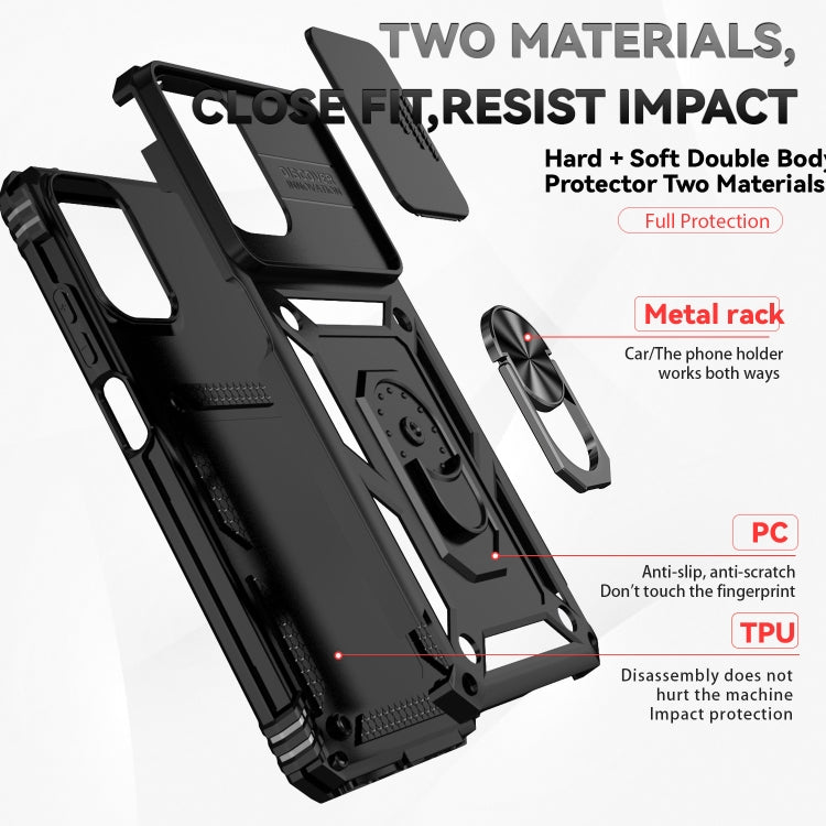 For Motorola Moto G Play 5G 2024 Sliding Camshield Holder Phone Case(Black)
