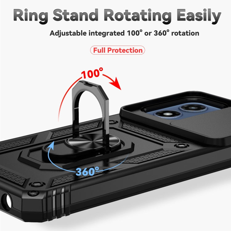 For Motorola Moto G Play 5G 2024 Sliding Camshield Holder Phone Case(Black)
