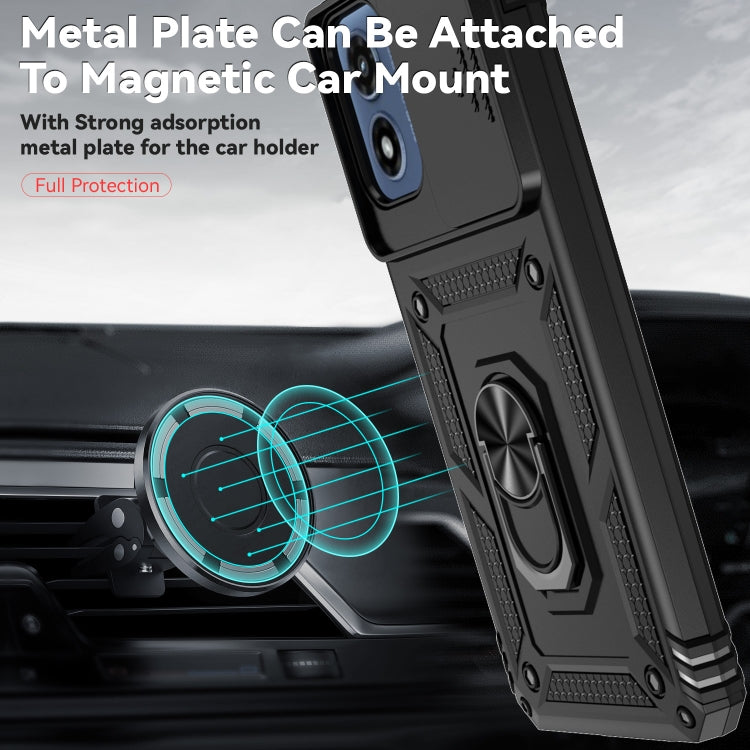For Motorola Moto G Play 5G 2024 Sliding Camshield Holder Phone Case(Black)