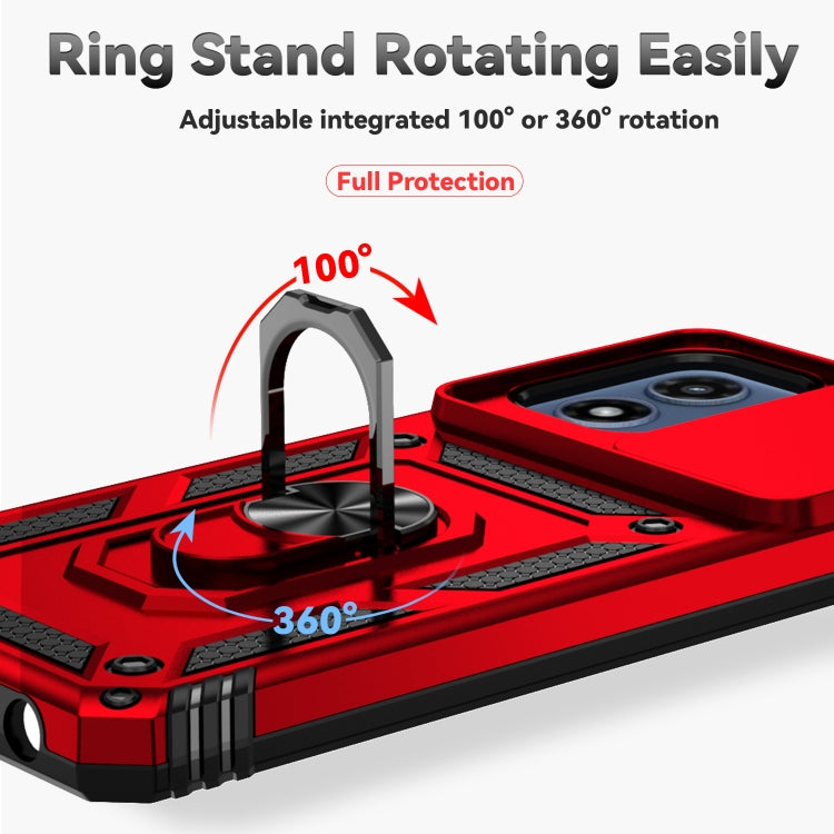 For Motorola Moto G Play 5G 2024 Sliding Camshield Holder Phone Case(Red)