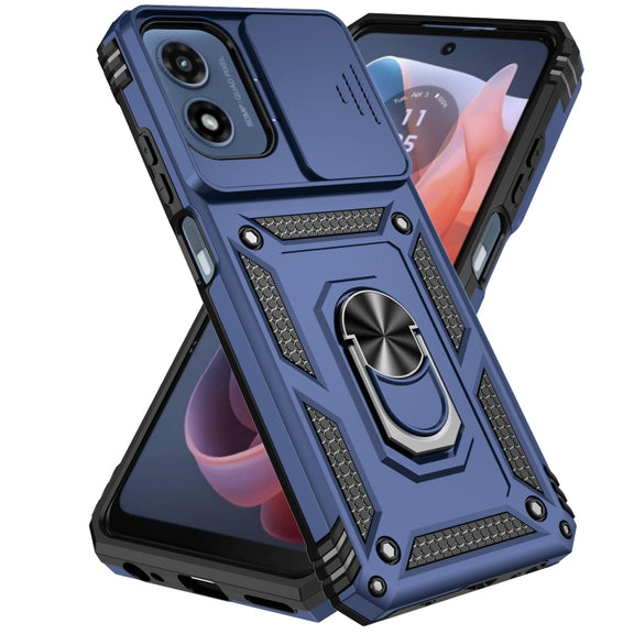 For Motorola Moto G Play 5G 2024 Sliding Camshield Holder Phone Case(Blue)