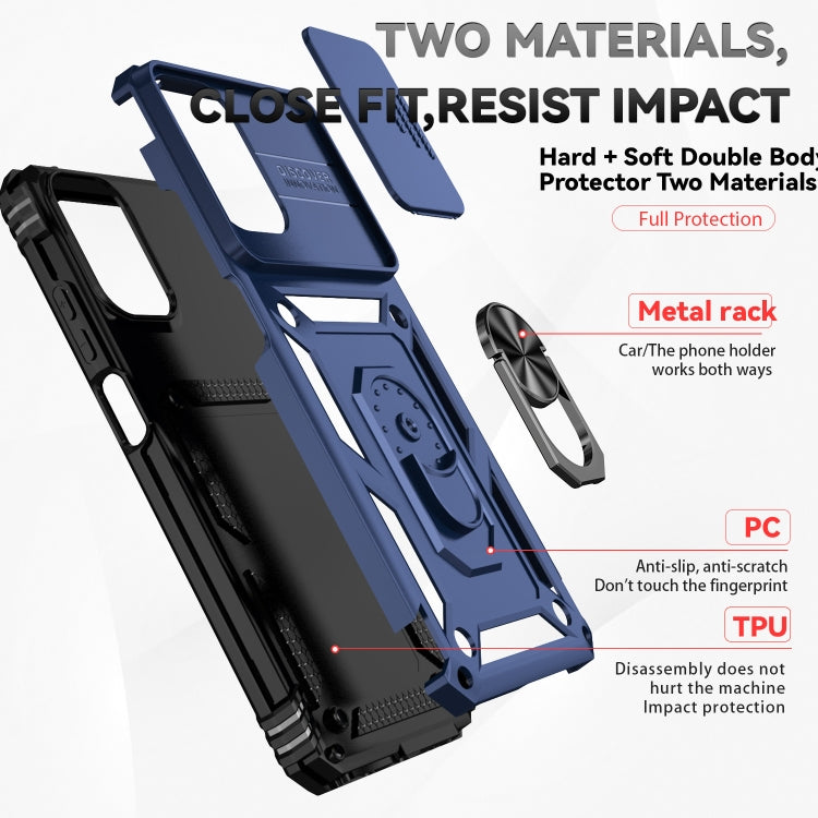 For Motorola Moto G Play 5G 2024 Sliding Camshield Holder Phone Case(Blue)
