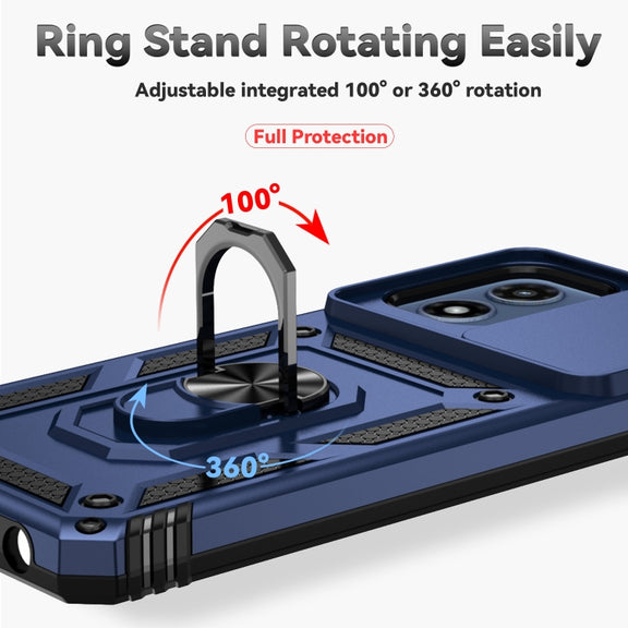 For Motorola Moto G Play 5G 2024 Sliding Camshield Holder Phone Case(Blue)