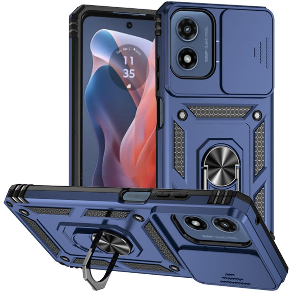 For Motorola Moto G Play 5G 2024 Sliding Camshield Holder Phone Case(Blue)