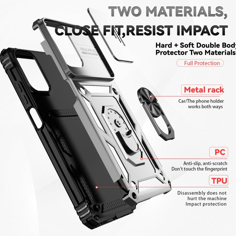 For Motorola Moto G Play 5G 2024 Sliding Camshield Holder Phone Case(Silver)