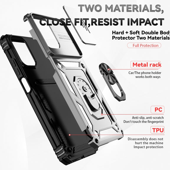 For Motorola Moto G Play 5G 2024 Sliding Camshield Holder Phone Case(Silver)