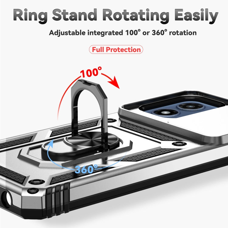 For Motorola Moto G Play 5G 2024 Sliding Camshield Holder Phone Case(Silver)