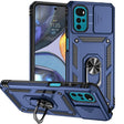 For Motorola Moto G22 5G / Moto G Play 2024 Sliding Camshield Holder Phone Case(Blue) - Motorola Cases by PMC Jewellery | Online Shopping South Africa | PMC Jewellery | Buy Now Pay Later Mobicred
