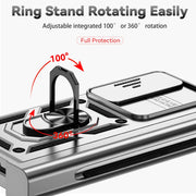For Samsung Galaxy Z Fold4 Sliding Camshield Holder Phone Case(Silver)
