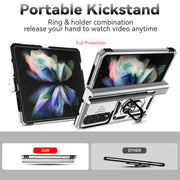 For Samsung Galaxy Z Fold4 Sliding Camshield Holder Phone Case(Silver)