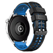 For Huawei Watch4 / 4 Pro / Watch3 / 3 Pro 22mm Double-row Hole Two-color Silicone Watch Band(Black Blue)
