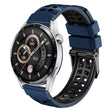 For Huawei Watch4 / 4 Pro / Watch3 / 3 Pro 22mm Double-row Hole Two-color Silicone Watch Band(Midnight Blue Black) - Watch Bands by PMC TechLife | Online Shopping South Africa | PMC TechLife