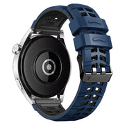 For Huawei Watch4 / 4 Pro / Watch3 / 3 Pro 22mm Double-row Hole Two-color Silicone Watch Band(Midnight Blue Black)