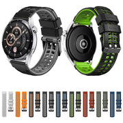 For Huawei Watch4 / 4 Pro / Watch3 / 3 Pro 22mm Double-row Hole Two-color Silicone Watch Band(Black Blue)