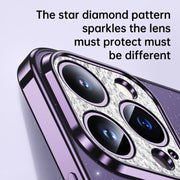 For iPhone 15 Plus SULADA Electroplated Transparent Glittery TPU Phone Case(Silver)