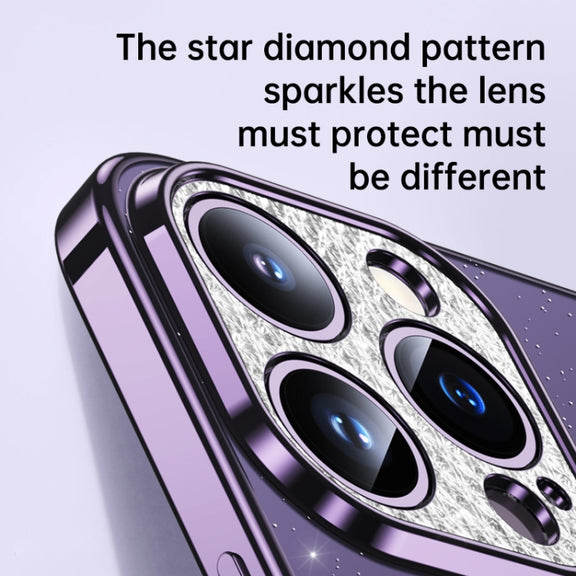 For iPhone 15 Plus SULADA Electroplated Transparent Glittery TPU Phone Case(Silver)