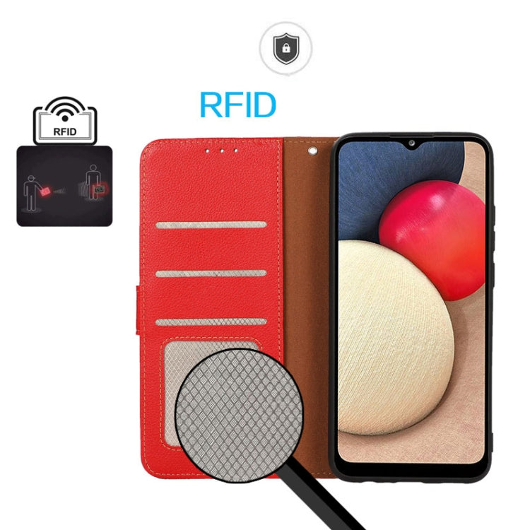 For iPhone 16 Pro KHAZNEH Litchi Texture Leather RFID Phone Case(Red)
