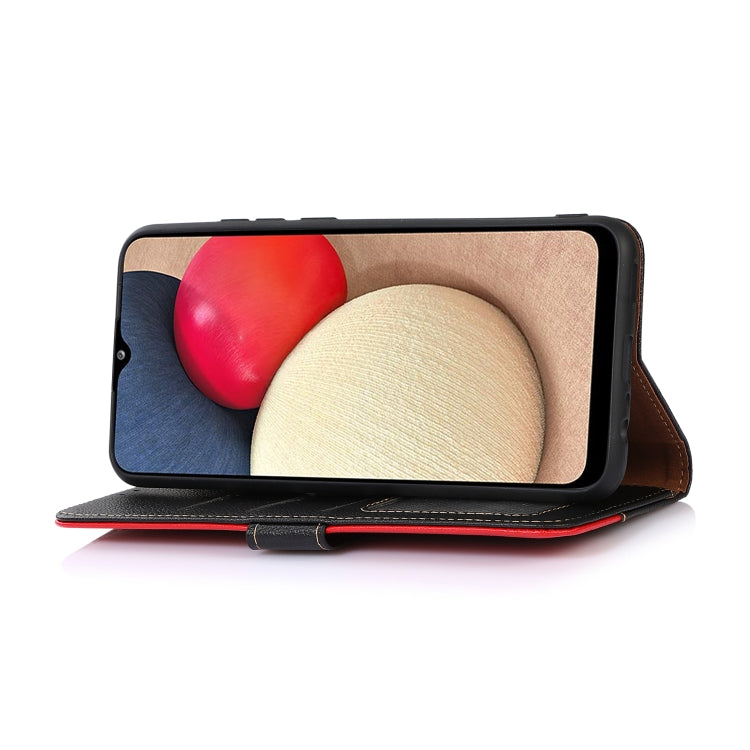 For iPhone 16 Plus KHAZNEH Litchi Texture Leather RFID Phone Case(Black)