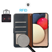 For iPhone 16 KHAZNEH Litchi Texture Leather RFID Phone Case(Blue)
