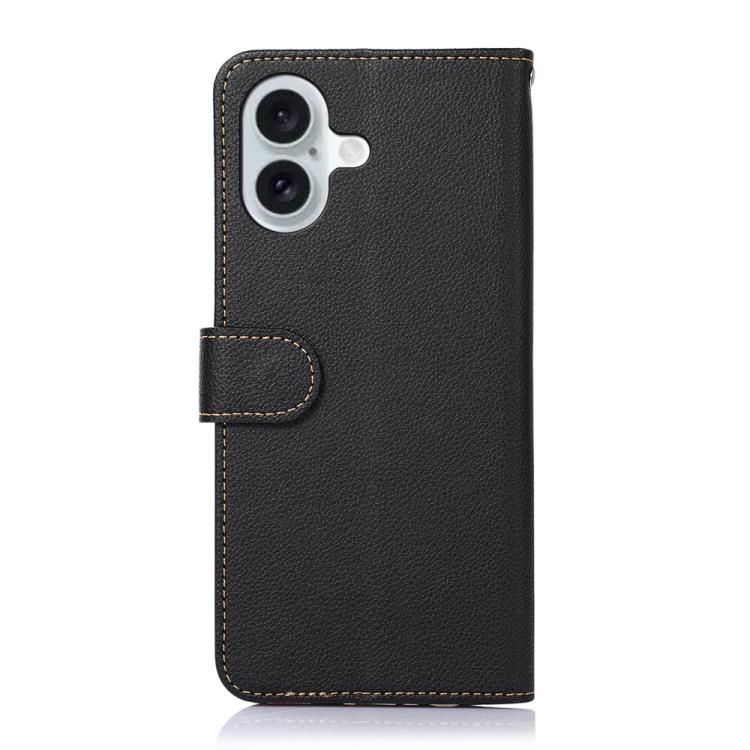 For iPhone 17 KHAZNEH Litchi Texture Leather RFID Phone Case(Black)