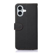 For iPhone 17 KHAZNEH Litchi Texture Leather RFID Phone Case(Black)