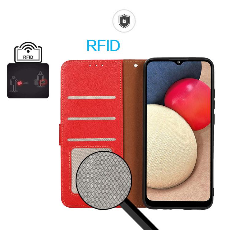 For iPhone 17 KHAZNEH Litchi Texture Leather RFID Phone Case(Red)