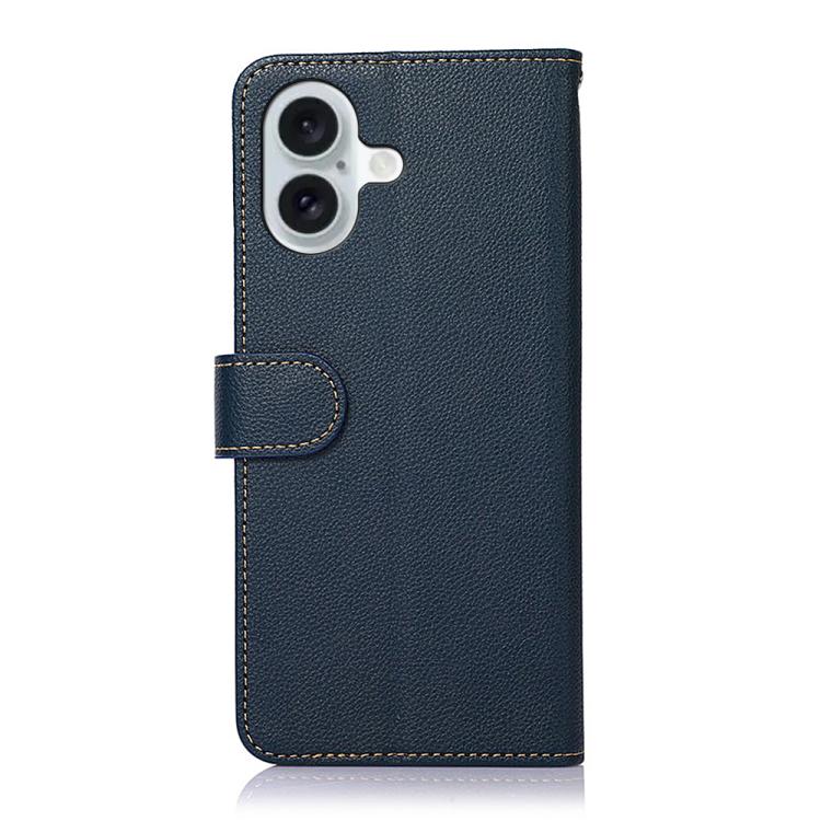 For iPhone 17 KHAZNEH Litchi Texture Leather RFID Phone Case(Blue)