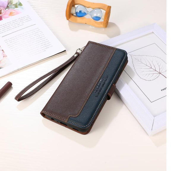 For iPhone 17 KHAZNEH Litchi Texture Leather RFID Phone Case(Brown)