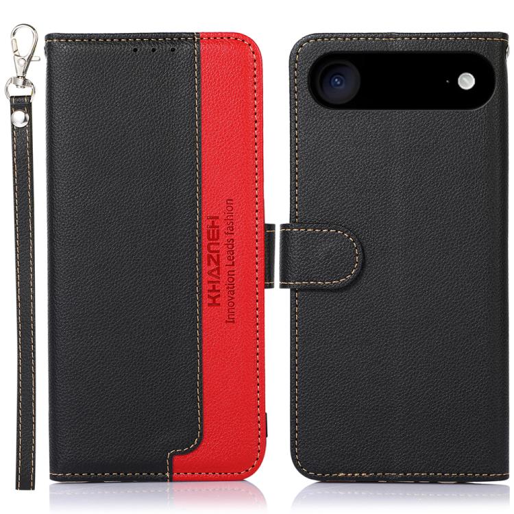 For iPhone 17 Air KHAZNEH Litchi Texture Leather RFID Phone Case(Black)