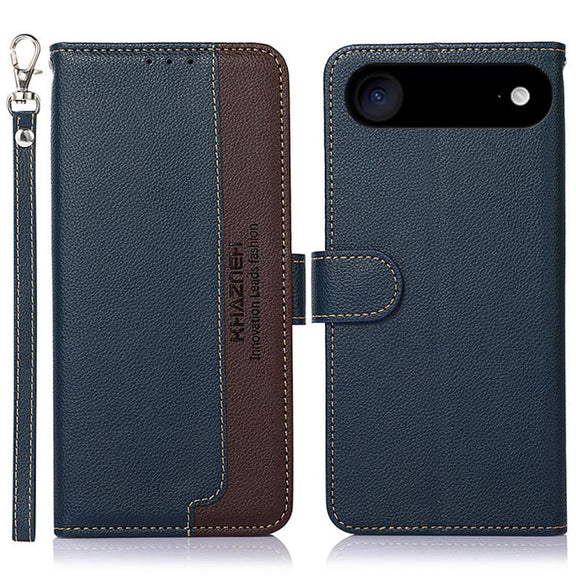 For iPhone 17 Air KHAZNEH Litchi Texture Leather RFID Phone Case(Blue)