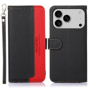 For iPhone 17 Pro KHAZNEH Litchi Texture Leather RFID Phone Case(Black)
