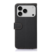 For iPhone 17 Pro KHAZNEH Litchi Texture Leather RFID Phone Case(Black)
