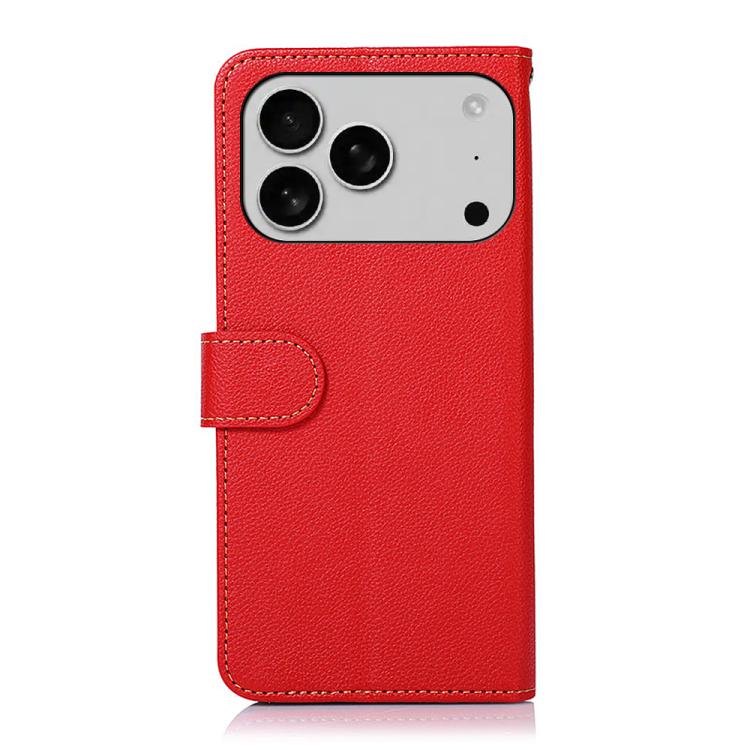For iPhone 17 Pro KHAZNEH Litchi Texture Leather RFID Phone Case(Red)