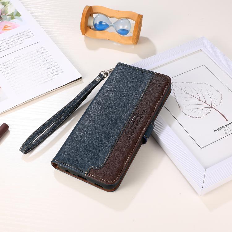 For iPhone 17 Pro KHAZNEH Litchi Texture Leather RFID Phone Case(Blue)