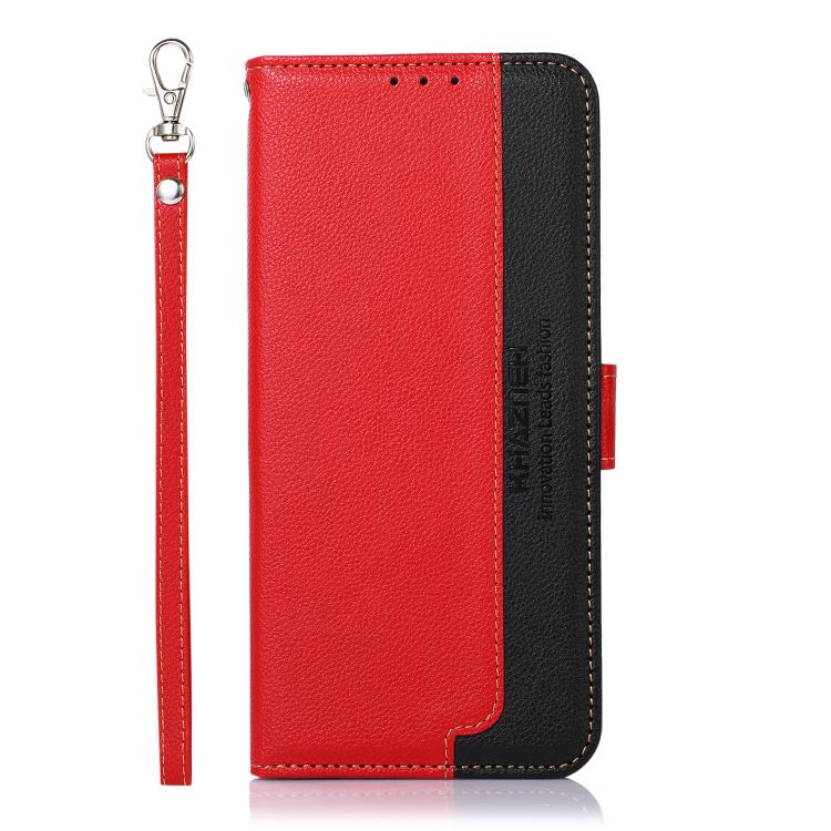 For iPhone 17 Pro Max KHAZNEH Litchi Texture Leather RFID Phone Case(Red)